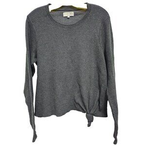 Madewell Texture & Thread Womens Top Size XL Gray Jacquard Knot Front Minimalist